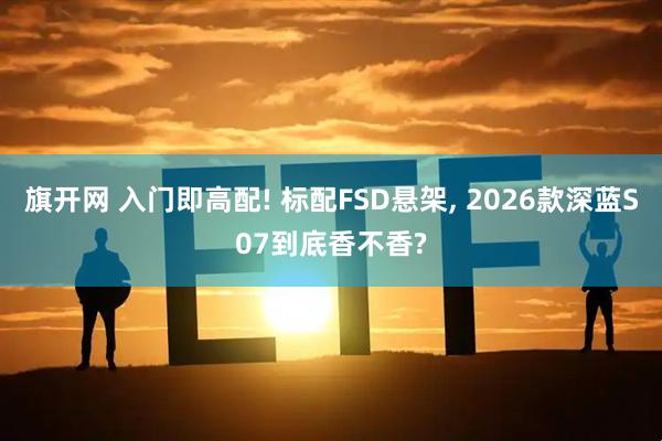 旗开网 入门即高配! 标配FSD悬架, 2026款深蓝S07到底香不香?